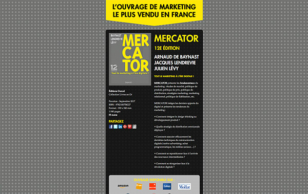 Mercator 12e édition, Arnaud de Baynast, Jacques Lendrevie et Julien Lévy, éditions Dunod
